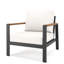 Fauteuil de patio Townsend avec coussins Sunbrella® et accoudoirs en cuir