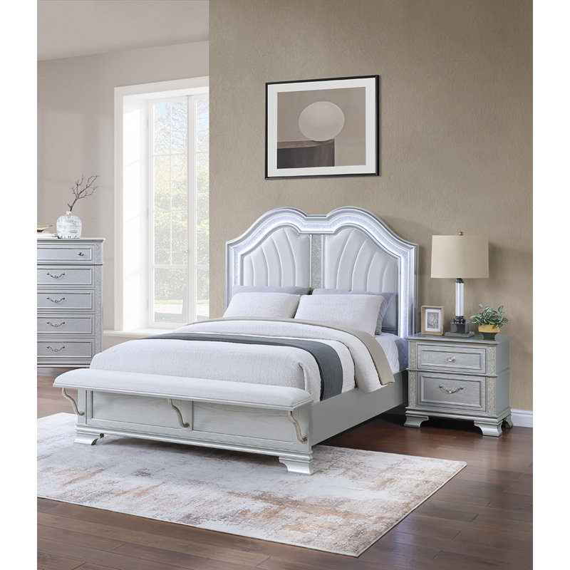 Ensemble de chambre à coucher contemporaine avec lit double 2X, Lit double
