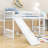 Twin Size Wood Loft Bed With Slide And Guardrails-779658865