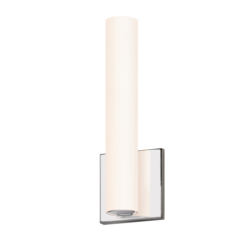 Tubo Slim 1 - Light LED Flush Mounted Sconce, Polished Chrome, Drum