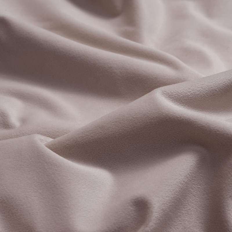 French Pleat Heritage Plush Velvet Room Darkening Single Curtain Panel, Ballet Pink, 25" W x 108" L