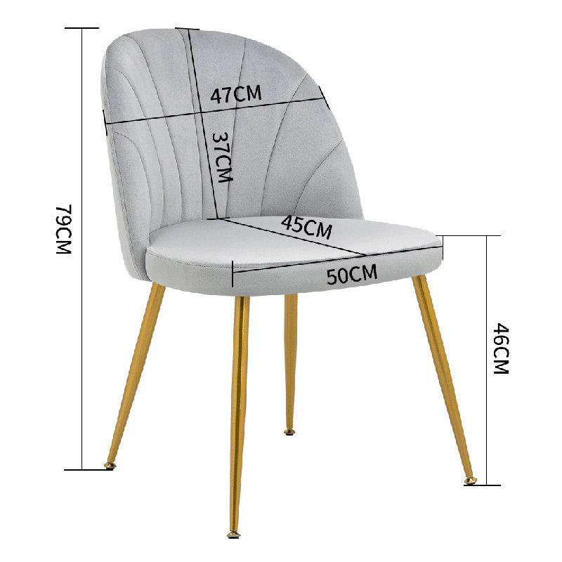 Chaises de salle à manger sans accoudoirs Modern, Gris