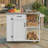 Outdoor Solid Wood Bar Cart Portable Rolling Kitchen Island Cabinet With Storage Shelves, Drawers And Hidden Spice Racks-886053582
