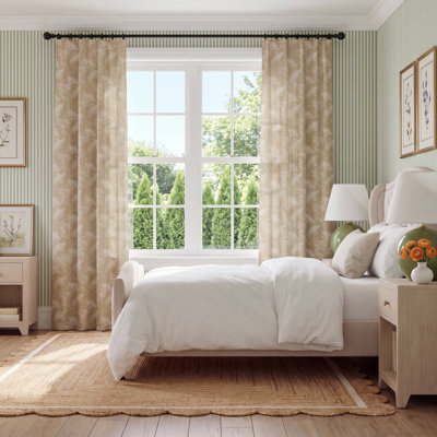 Serafina Peacock Jacquard Curtain in Parchment