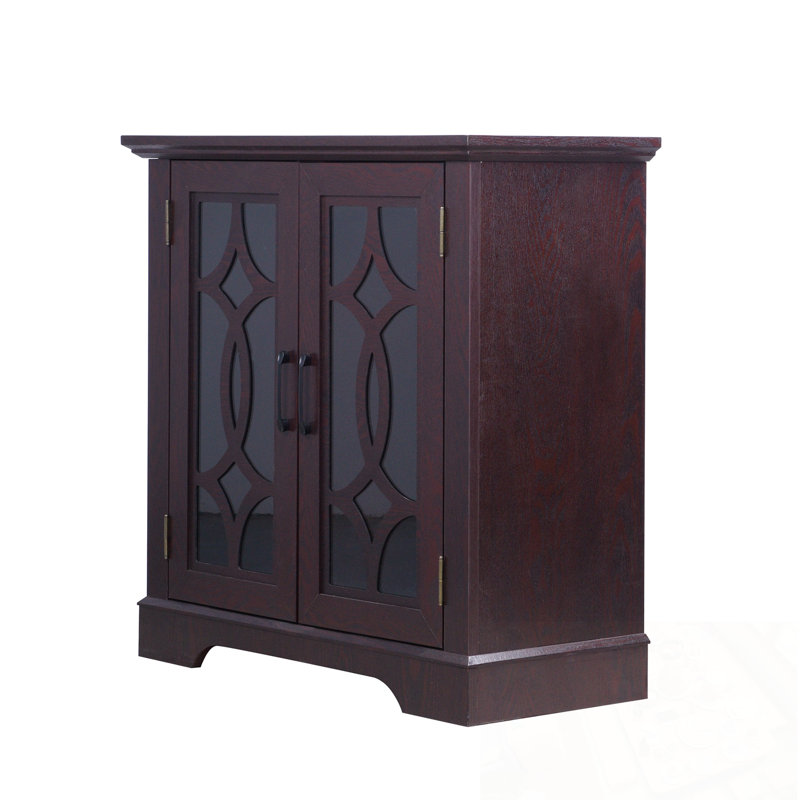 Ranee with 2 glass doors and Adjustable Shelves, Ox Blood Red