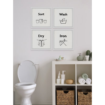 Concetta Hand-Wash Clothes by Marmont Hill - 4 Piece Single Picture Frame Print