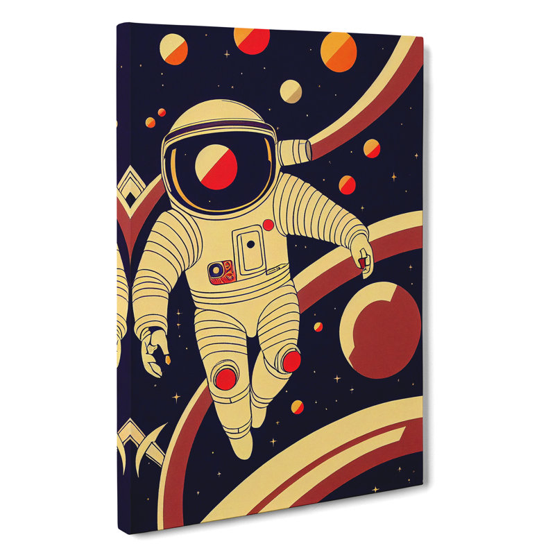 XC1022-3776X Retro Astronaut No.1 - Wrapped Canvas Print, 60cm H x 40cm W x 3cm D