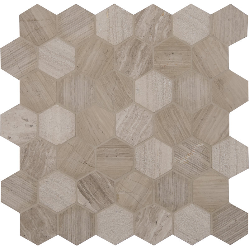 Tivoli Sand Honeycomb 12 in. x 12 in. Marble Mosaic Floor and Wall Tile