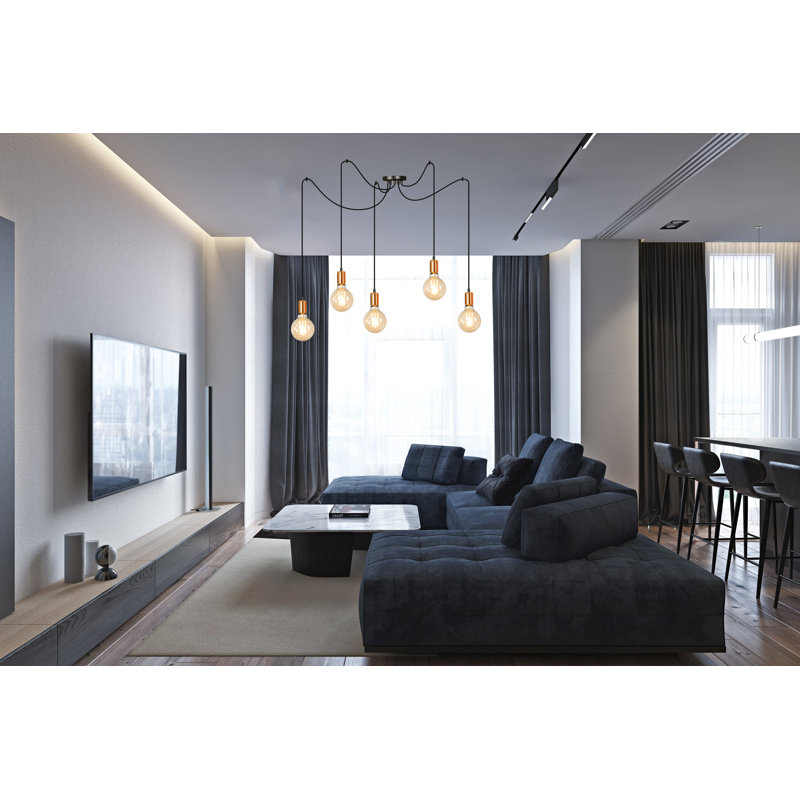 Mueller 5 - Light Cluster Pendant, Black