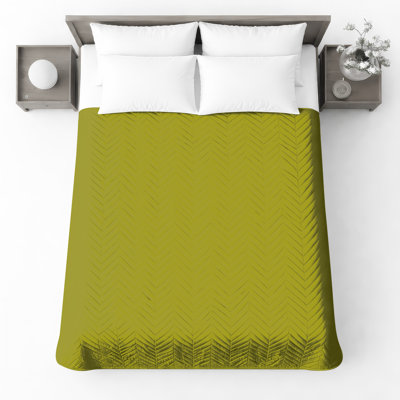 Solid Yellow Background Quilted Bedspread All Sizes