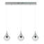 Luminaire suspendu linéaire en fer / acrylique à 3 lumières Elyse Teardrop de 33 po de style Mid-Century, chrome / blanc