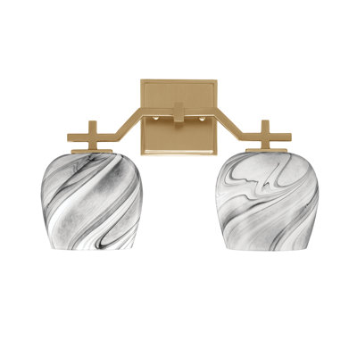Barre de bain Headland illustrée d'un verre tourbillon onyx de 6 po