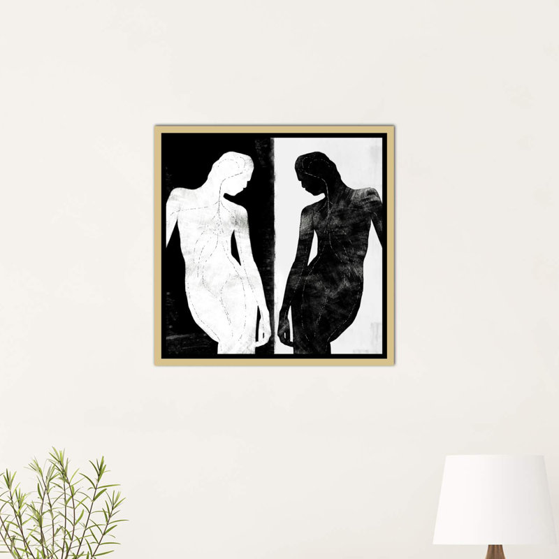 «Contraste Silhouette» par 5by5collective - reproduction d'art, H 18 po x l 18 po x 1,5 po, Toile encadrée d'or