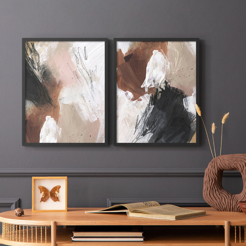 Unbleached Neutrals I-Premium Framed Print -Ready to Hang - No Nails Required - No Nails Required, Black, 21" H x 34" W