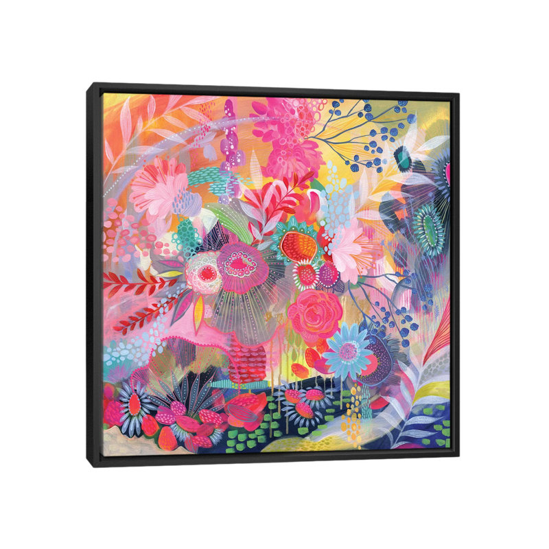 «Overflowing» par Stephanie Corfee, impression sur toile, H 18 po x l 18 po x P 1,5 po, Toile avec cadre noir, Pas de tapis