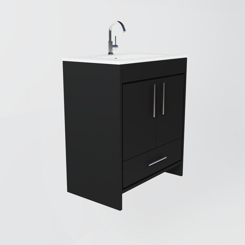 Ensemble de meuble-lavabo simple 30 po Sallisaw, Noir