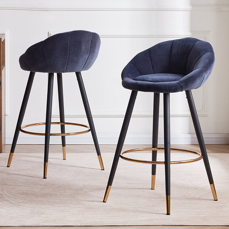 Tabouret de comptoir 26,5 po Ethny, Bleu foncé