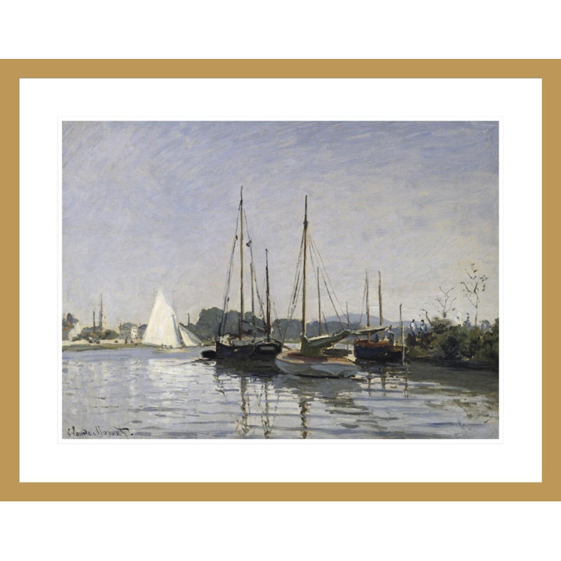 Bateaux de plaisance «Argenteuil» par Claude Monet, impression giclée sur cadre, H 23,28 po x l 29,5 po