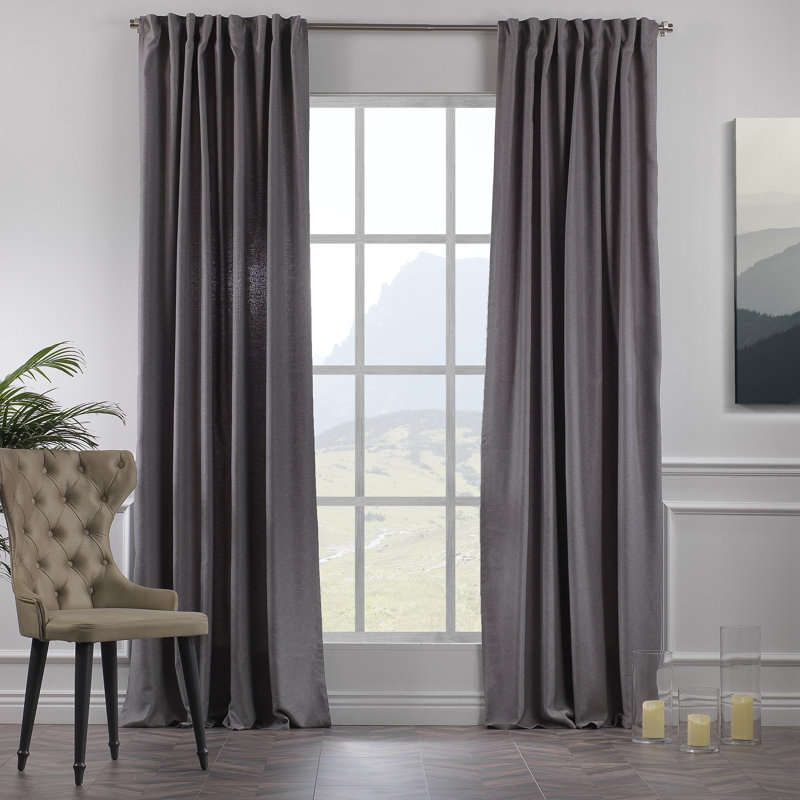 Decorative Room Darkening Curtain Panels, Light Gray, 52'' W x 120'' L
