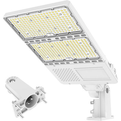 320W LED Shoebox Light With Photocell, 48000LM Commercial Parking Lot Light, 5000K Daylight, Type III Distribution, IP65 Waterproof, Dusk To Dawn Sensor, 100-277V, UL Listed