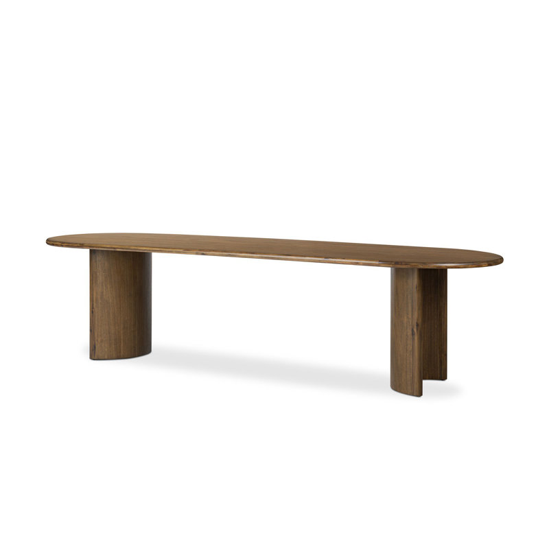 Paden Oval Dining Table, Worn Oak Veneer, 30" H x 94" W x 42" D