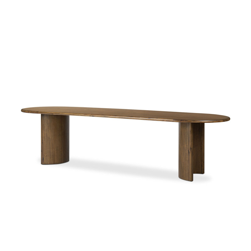 Table de salle à manger Haiden, H 30 po x l 118 po x P 42 po, Placage de chêne usé
