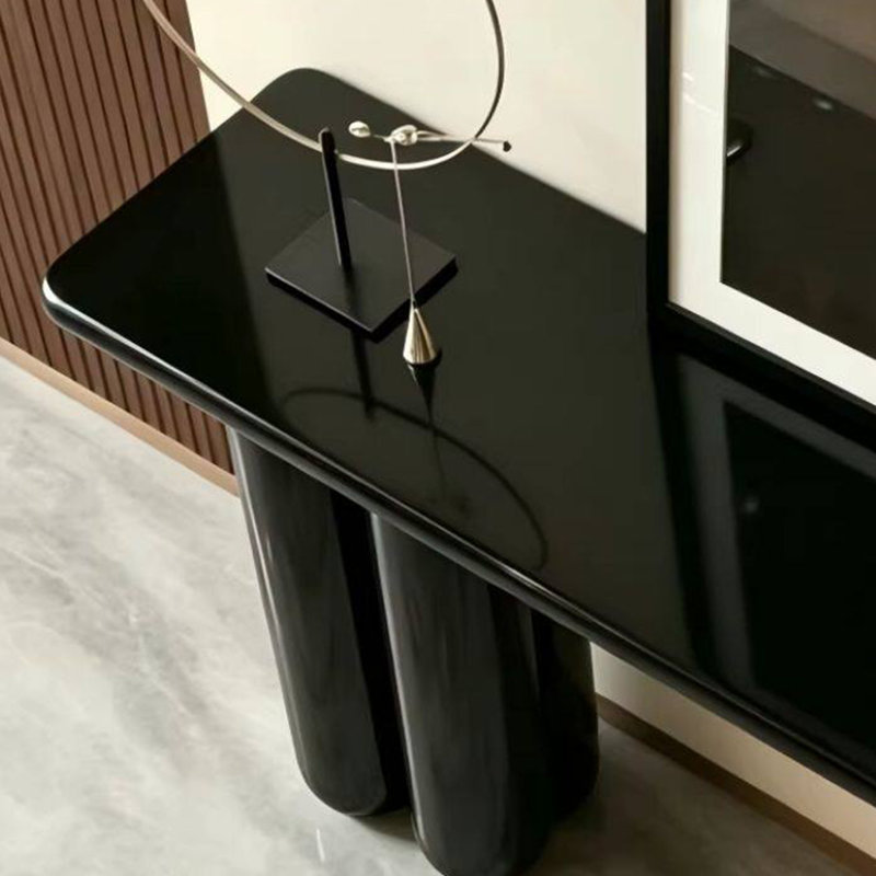 Console moderne de style nordique, 33.5" H x 70.9" W x 15.7" D, Black, Black, Black
