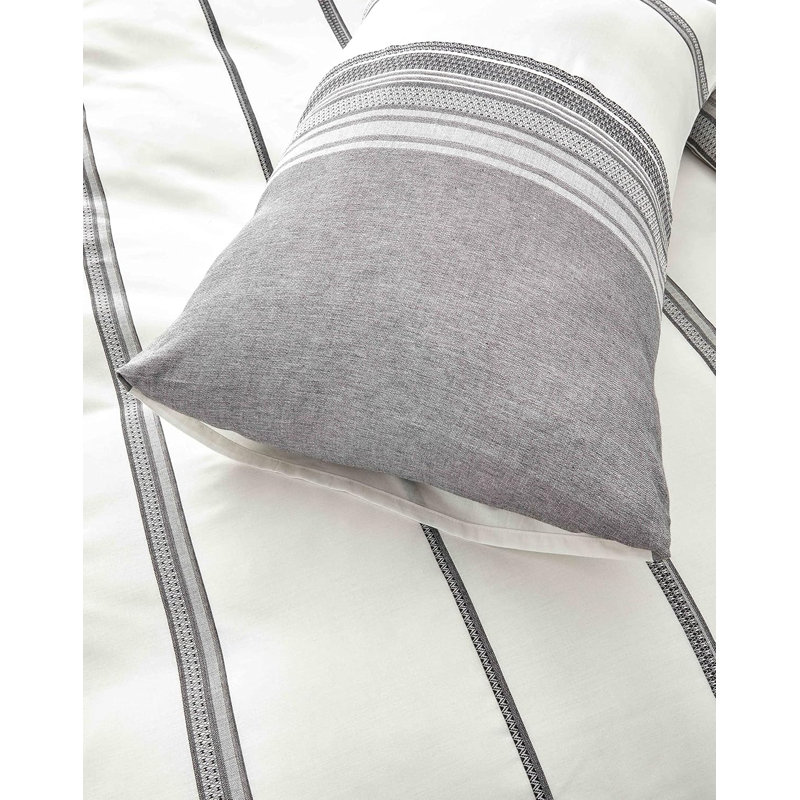 Karaca Home Dobby Woven Duvet Cover Set, Double Duvet Cover + 2 Pillow Case, Black/White