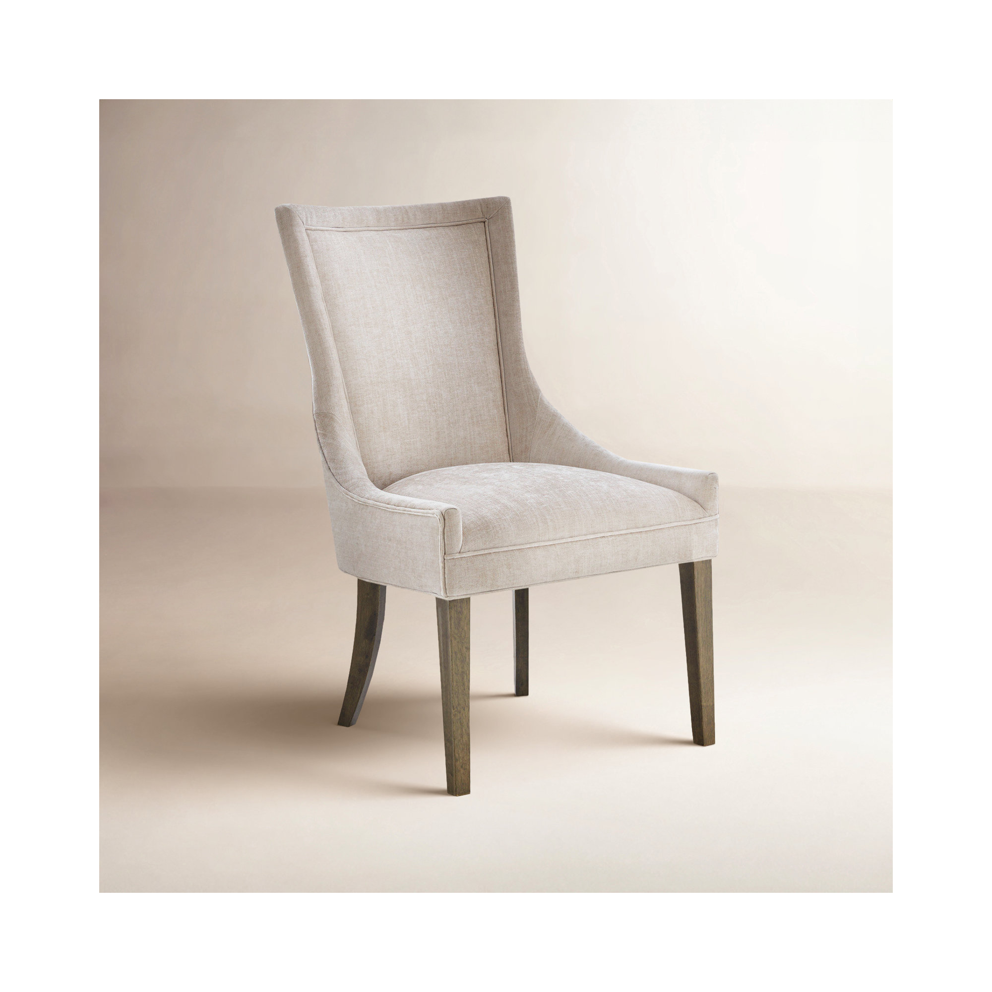 Ultra Velvet Dining Upholstered Side Chair, Cream