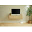 Meuble télé mural flottant de 55 po avec portes cannelées, console multimédia de grande capacité avec trous de gestion des câbles pour le salon, compatible avec divers styles de maison-1279645512