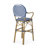 Outdoor Wicker And Aluminum 29.5" French Barstools, Set Of 2, Navy Blue, Bamboo Print Finish-239368554