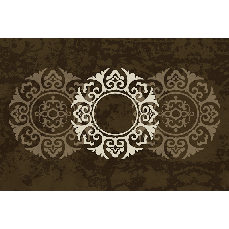 Brown Town Medallions - Wrapped Canvas Print, 30cm H x 46cm W x 3.8cm D