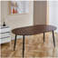 Table extensible, table de salle à manger, table de bureau, table basse, pieds en métal noir, plateau couleur noyer, 100/140 / 180X100X75Cm-817469737