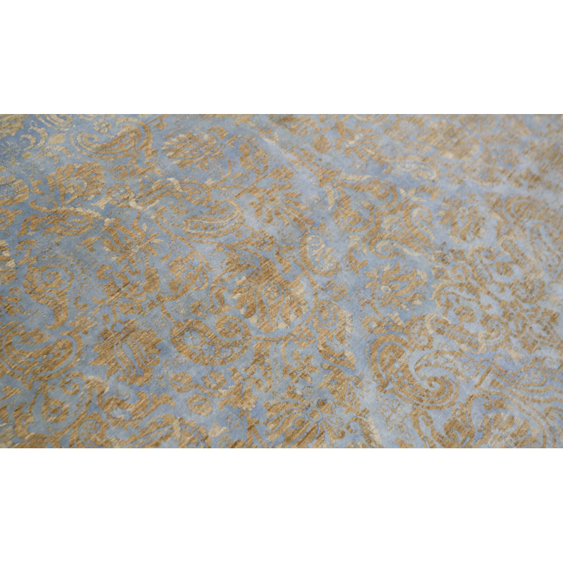 Aryana Hand-Knotted High-Quality Light Blue/Sand Area Rug
