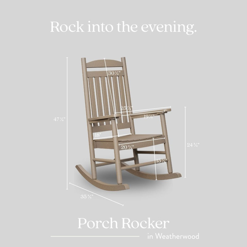 Casual Back Outdoor Porch Rocker, Aruba Blue