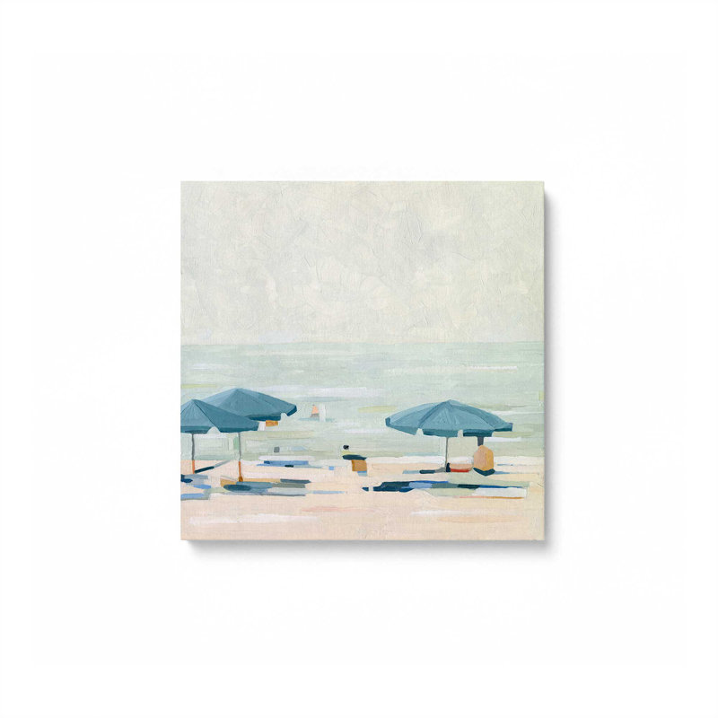 Impression sur toile Seaside Umbrella Harmony II, Toile tendue, Ne s'applique pas, H 16 po x l 16 po