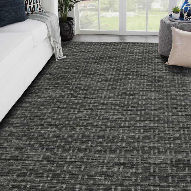 Sioeli Wool Geometric Indoor Rug, Rectangle 7'9" x 9'9"