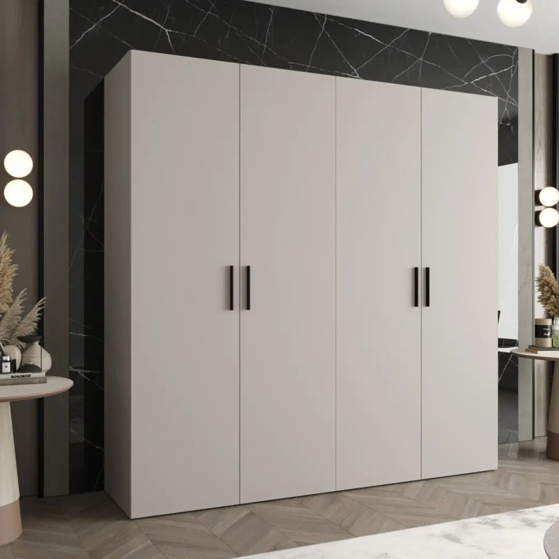 Berlie I Hinged Door Wardrobe 200cm - Dramatic, Soft-Close Storage for Contemporary Living, Cashmere