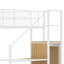 Lit simple superposé au dessus d'un lit double avec escalier de rangement et lit gigogne-713315923