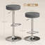 Swivel Upholstered Adjustable Height Counter Stool with Metal Frame-1370564130