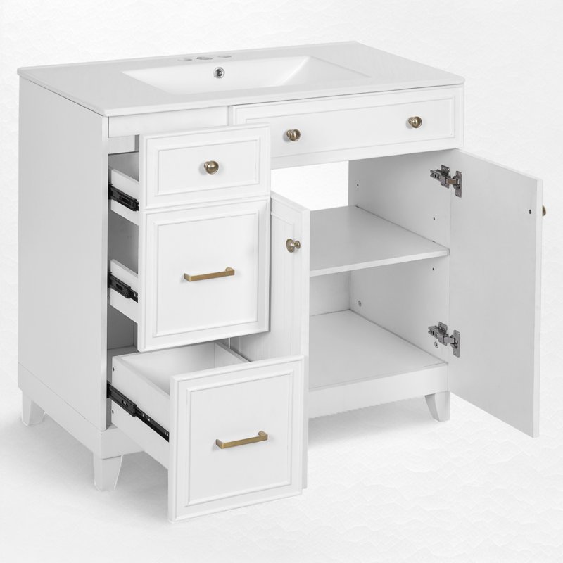 Meuble-lavabo simple 36 po, Blanc