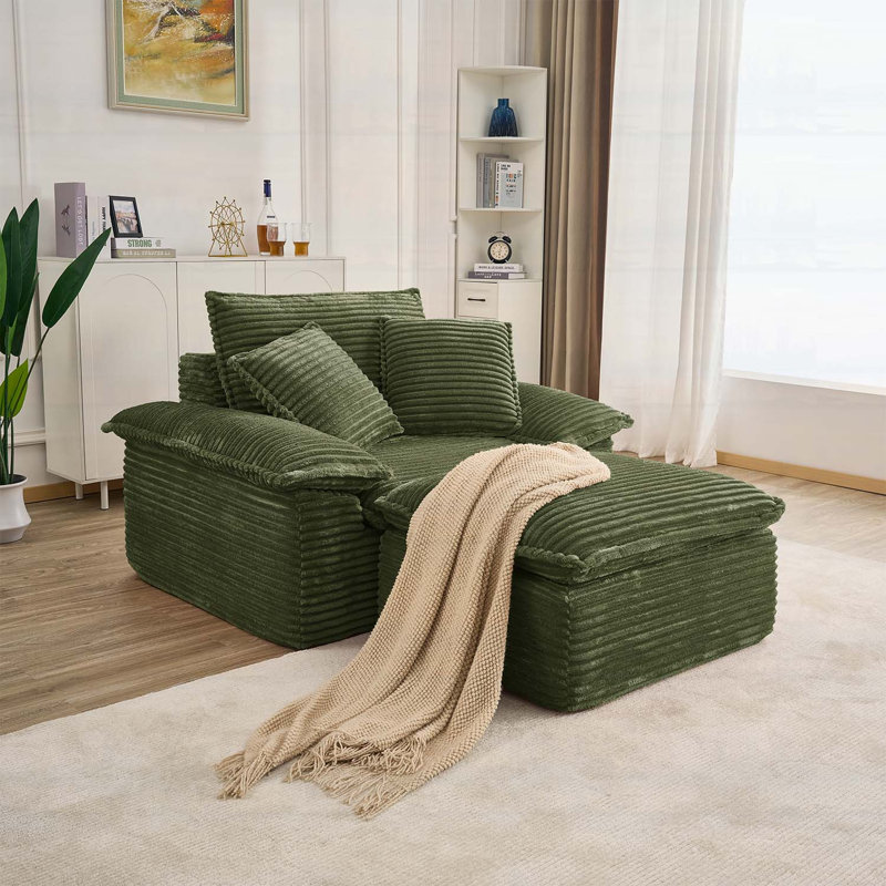Canapé-lit avec repose-pieds modulaire pour le confort du salon, Vert