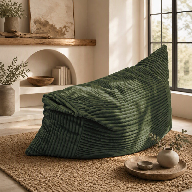 Fauteuil à billes convertible avec design 3 en 1, Green