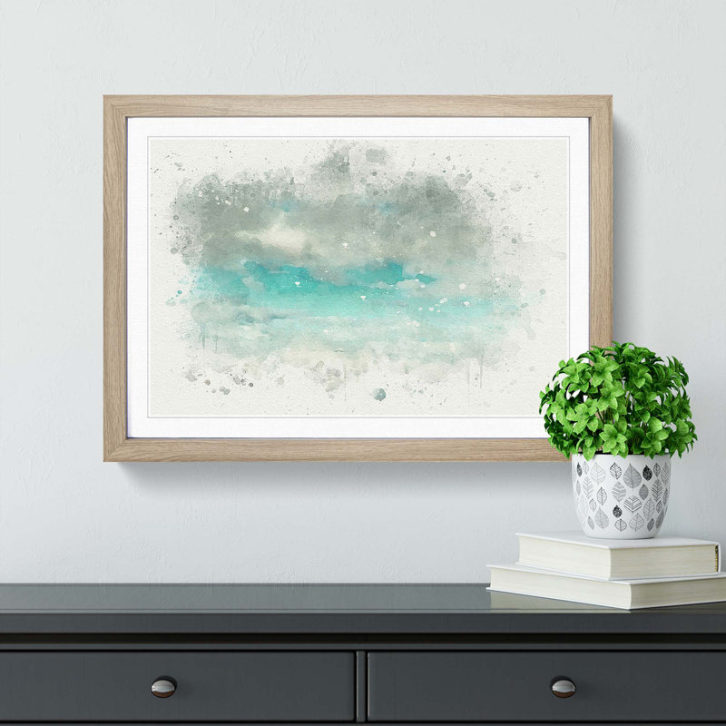 Mountain Clouds in Abstract - Framed Print, 36cm H x 48cm W x 2cm D, Oak Framed