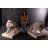 Symmetrical 2 Piece Lions Garden Statue Set
