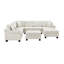 Canapé modulaire Canapé modulaire rembourré en chenille de 111,8 po avec repose-pieds de rangement mobile pour le salon-271980777