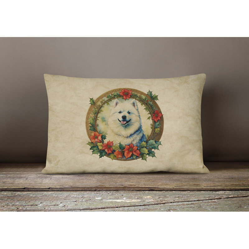 Coussin décoratif intérieur / extérieur en polyester Christmas, 12 po x 16 po, Rectangulaire