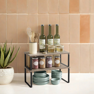 Stackable Cabinet Organizer Shelf (Set of 2)