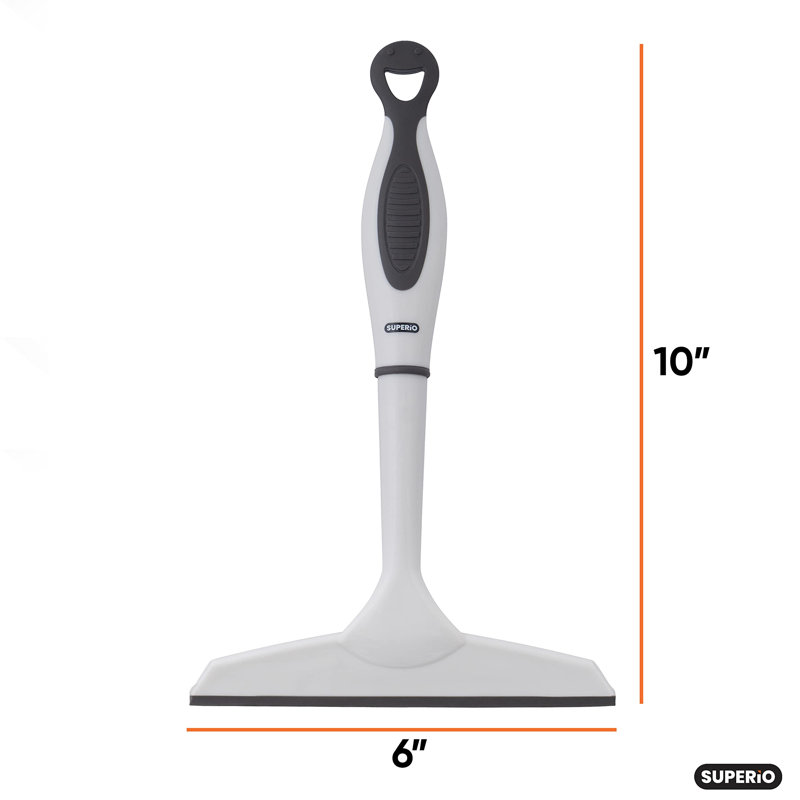 Raclette en caoutchouc Superio, raclette pour fenêtre tout usage sans traces, poignée Comfort Grip et crochet de suspension (gris, paquet de 6 pouces - 2)