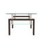 Table de centre rectangulaire moderne en verre transparent pour bureau personnel, auto-assemblage, grand rangement, table basse de 220 lb, installation facile